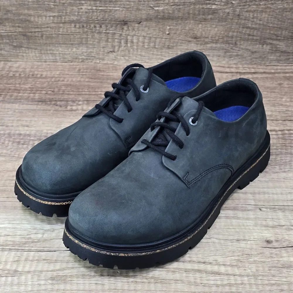 Birkenstock Highwood Lace Low Mens Size 11 Black Oiled Nubuck Leather Shoes